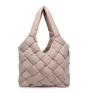 Illumine Woven Nylon Tote – Nude